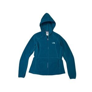 The North Face Teal full zip hooded polartec classic fleece jacket women’s med